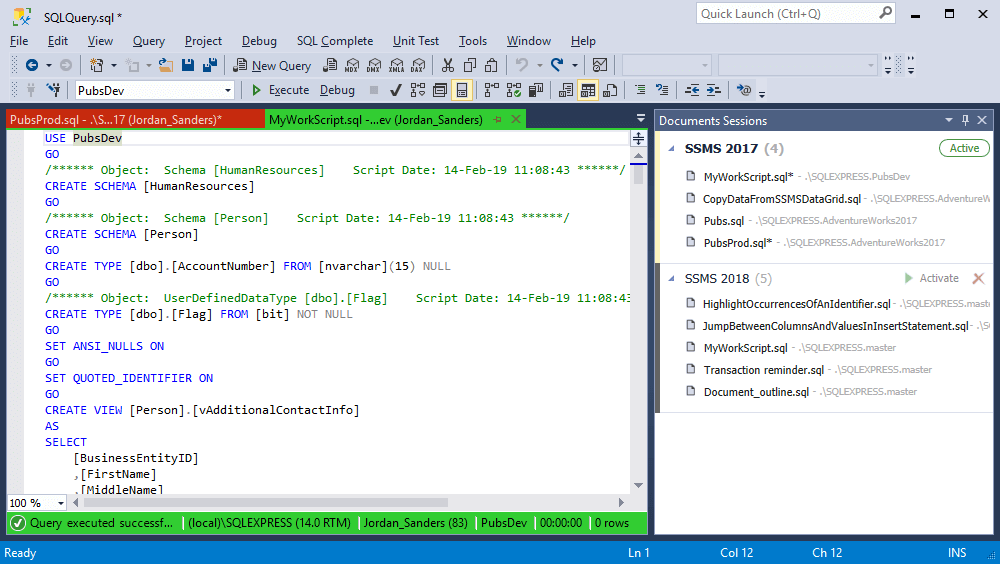 screenshot of SQL Complete